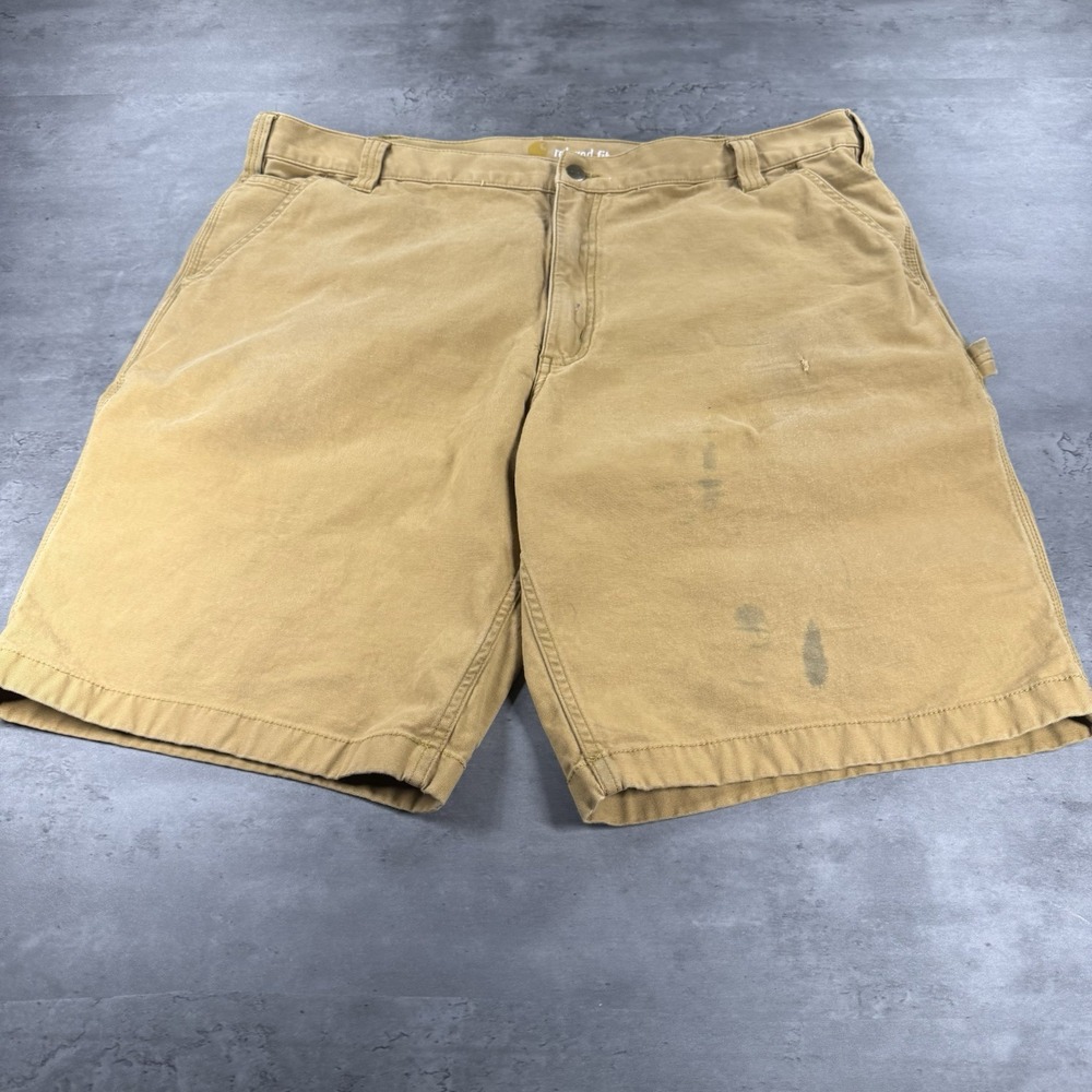 Carhartt Shorts Mens 42x11 Khaki Tan Brown Carpenter Painter Work‎ Duck Canvas